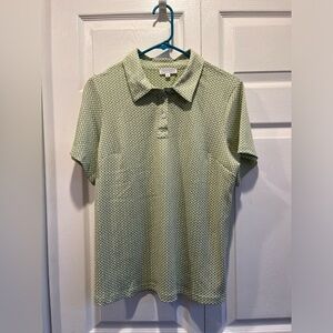 Sweet Salt Green Gingham Button up Polo Shirt - Size Medium